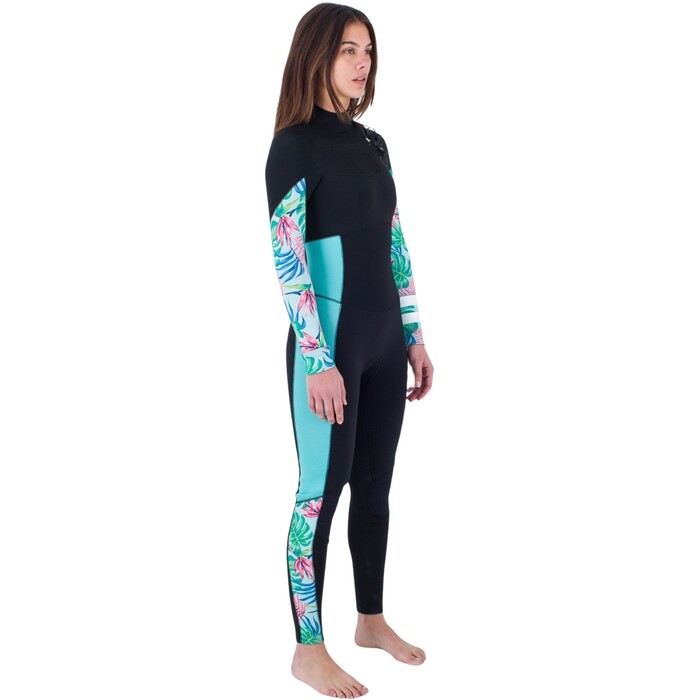 2024 Hurley Womens Plus Printed 4/3mm Chest Zip Wetsuit WFS0012433 - Java Tropical